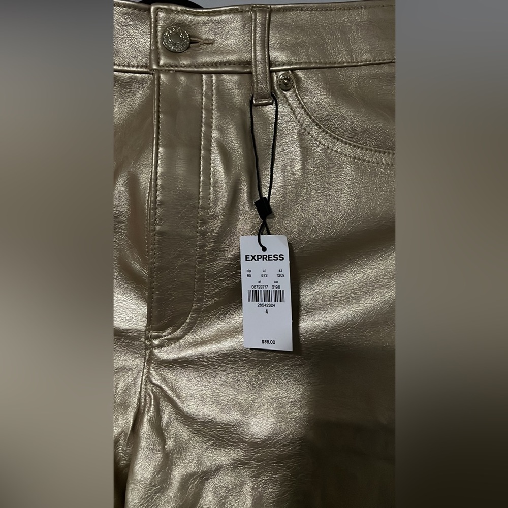 Gold Leather Pants- Express 4